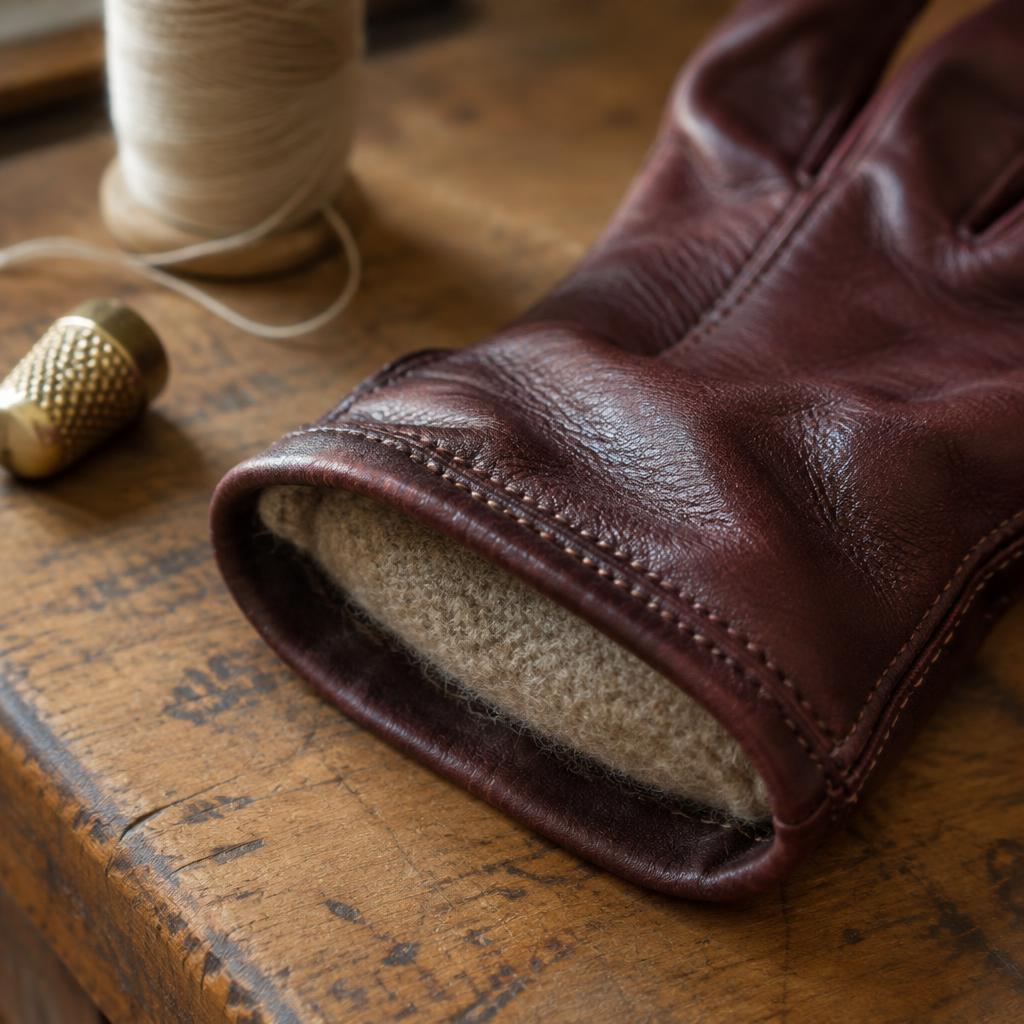 Colette glove stitching and cashmere lining