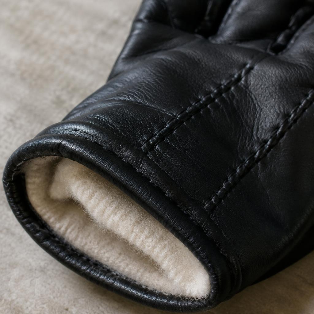 Lucien glove stitching and cashmere lining