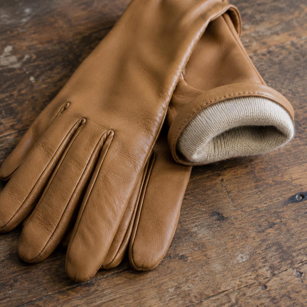 Margot glove stitching and cashmere lining