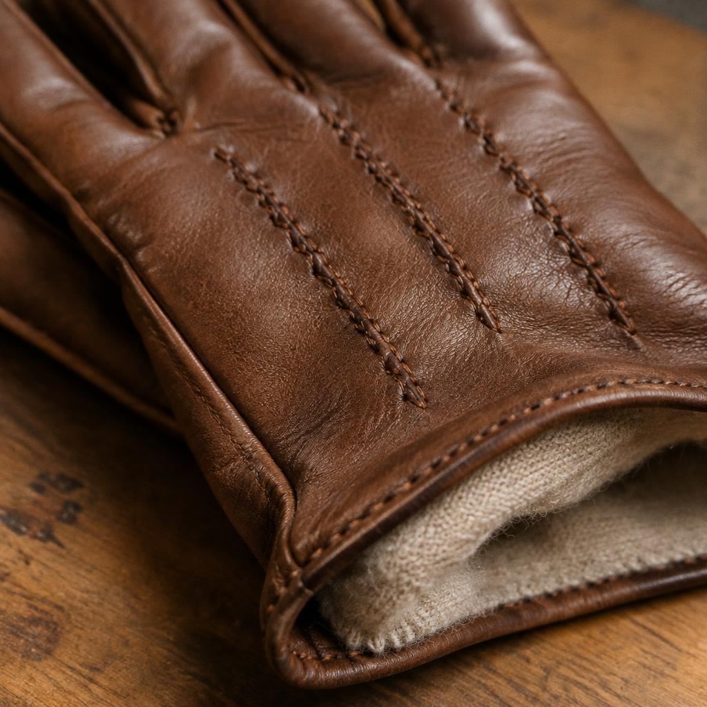 Matteo glove stitching and cashmere lining