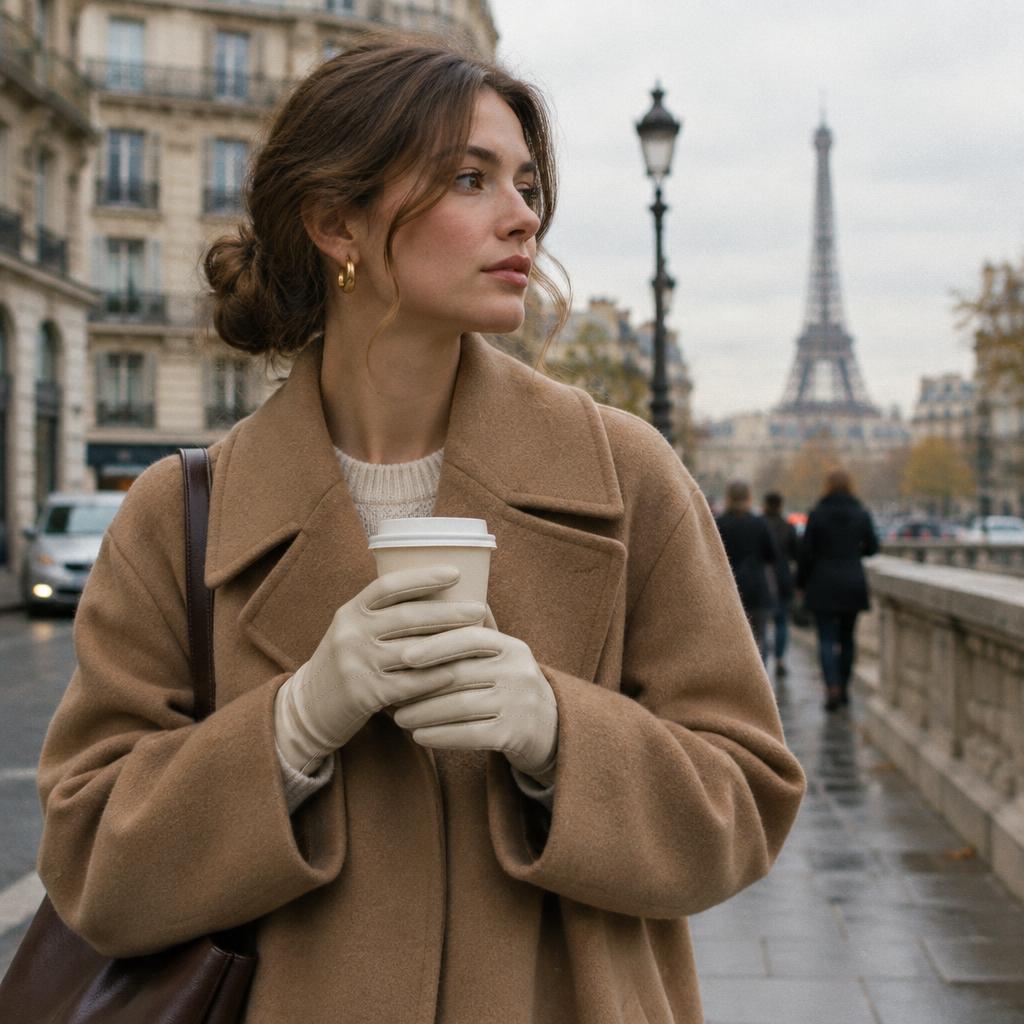 Odette gloves styled in Paris