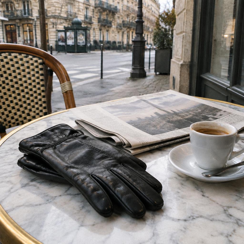 Simone gloves styled in Paris